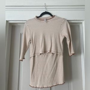 Latched Mama Mock Neck 3/4 Sleeve Nursing Shirt